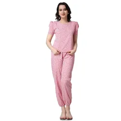 POPWINGS Casual Printed Top and Joggers Co-Ord Set for Women