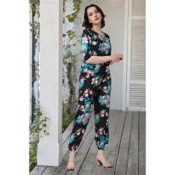 POPWINGS Casual Printed Top and Joggers Set for Women