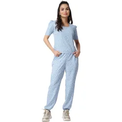 POPWINGS Womens Printed Top and Joggers Set