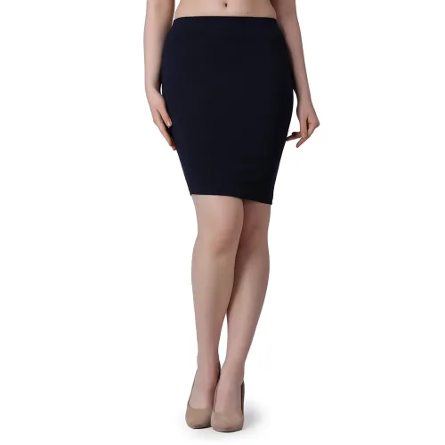 Image of POPWINGS Casual Solid Pencil Skirt for Women || Knee-Length Skirt for Women || Latest Stylish Mini Skirt for Women 