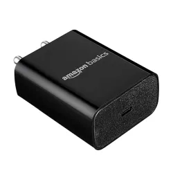 Amazon Basics 25W Compact Wall Charger | Type-C Fast Charging Adapter for Samsung, Xiaomi Phones and iPhone (Black, Without Cable)