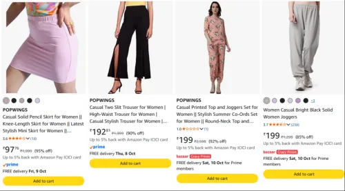 Image of POPWINGS clothing at minimum 85% Discount