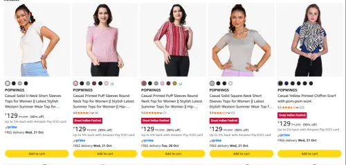 Image of POPWINGS women's cloths at minimum 88% Discount