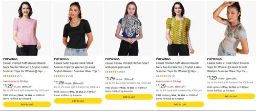 Image of POPWINGS Women's clothing Starting @ ₹129