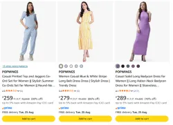 POPWINGS Womens Co ord Sets Starting @ ₹259