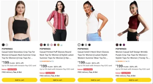 Image of POPWINGS Women's top starting ₹199 