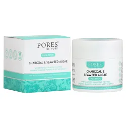 PORES BE PURE Charcoal Clay Face Mask For Men & Women | Deep Cleansing & Detoxifying Face Pack | Removes Blackheads & Whiteheads | Oil Control & Pore Purifying Face Mask For Glowing & Bright...