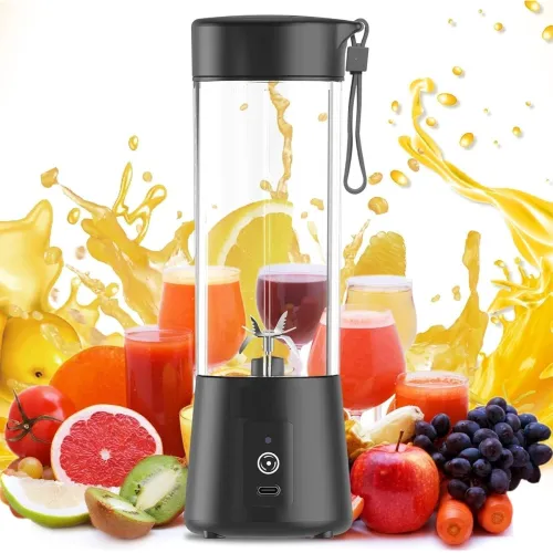 Image of Portable 6-Blade Juicer Blender with Built-In Jar