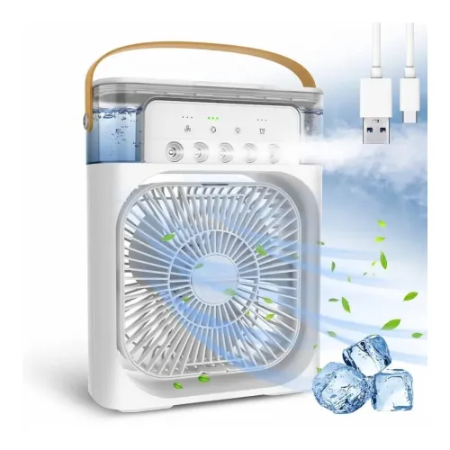Image of Portable Air Cooler Fan with Water Tank & USB Power - Mini Personal Evaporative Cooler