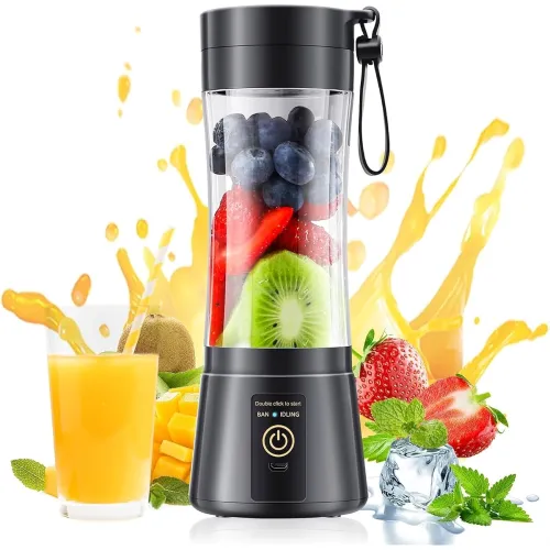 Image of Sleek Portable Blender 230W 6 Blade 1800mAh Black