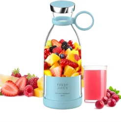 Tradezon Plastic Portable Mini Juicer Blender Bottle 420ml | Hand Juicer (Multicolor)
