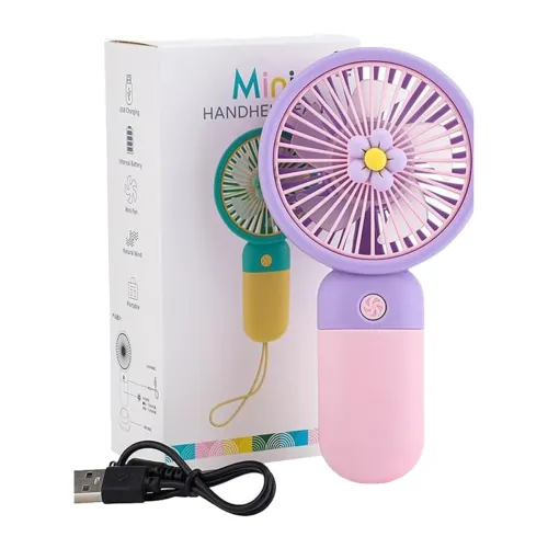 Image of Portable Rechargeable Mini Fan | 400mAh USB Handheld Small Fan with 3 Speed Modes | Silent Personal Pocket Cooling Fan f