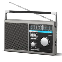 Portable Shortwave Radio, AM FM SW Transistor Radio with Best Reception, Battery Operated or AC Power