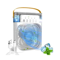 Portable USB Desk Fan with LED Light