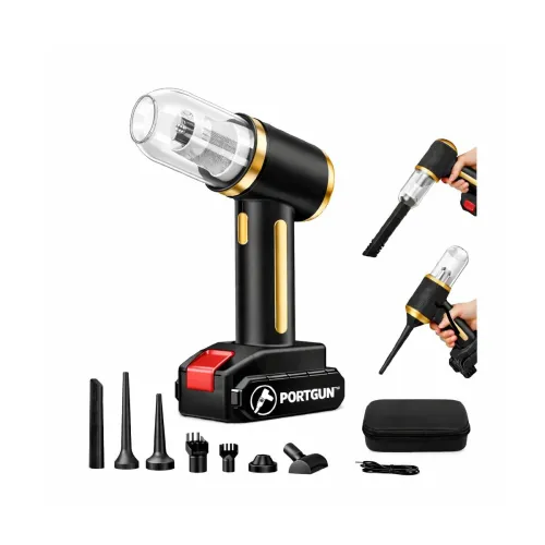 Image of PORTGUN 21000 Pa Cordless 4 in 1 Portable Car Vacuum Cleaner & Blower