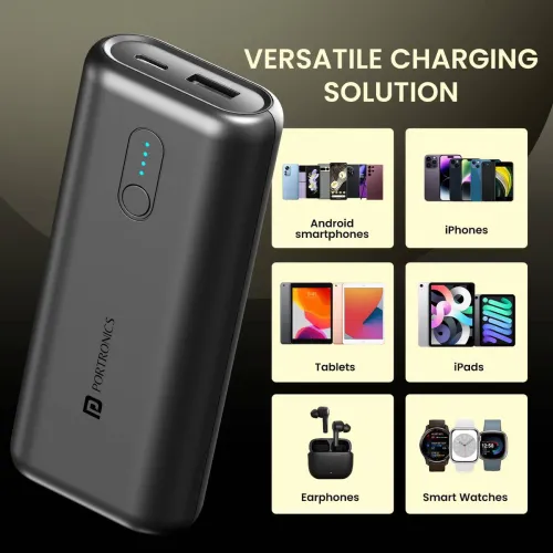 Image of Portronics 10000 mAh 22.5 W Ultra Compact Pocket Size Power Bank 