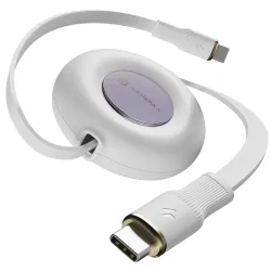 Portronics Konnect Recoil 100W Retractable Type C Cable White