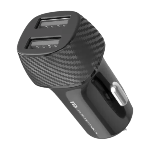 Image of Portronics 12 W Turbo Car Charger (Black, With USB Cable)