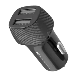 Portronics 12 W Turbo Car Charger (Black, With USB Cable)