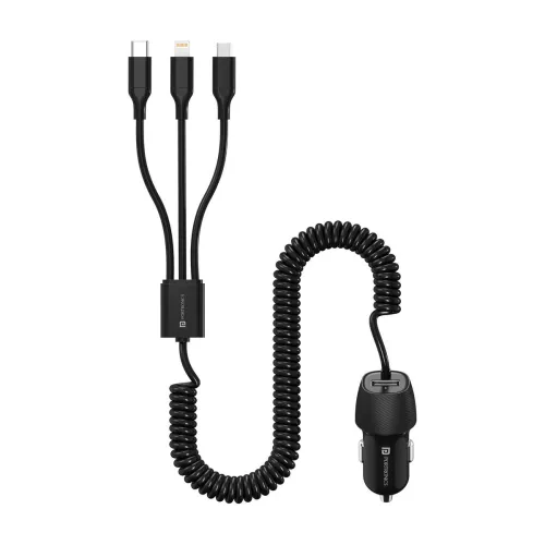 Image of Portronics 17 W Turbo Car Charger (Black, With USB Cable)