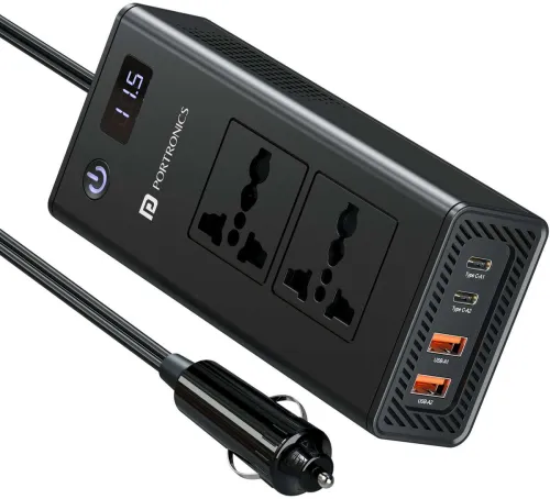 Image of Portronics 200 W Turbo Car Charger (Black)