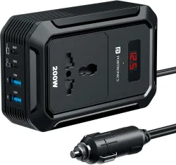 Portronics 200 W Turbo Car Charger (Black)