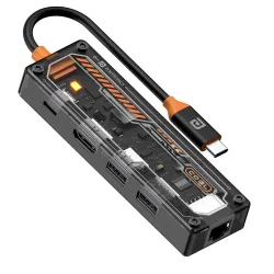 Portronics 5-in-1 Transparent Type-C Hub