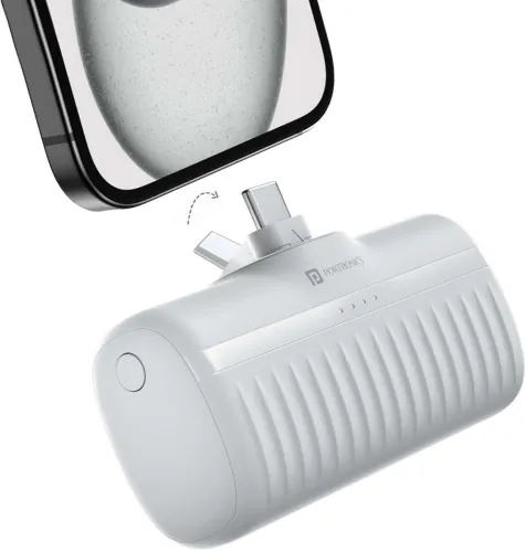 Image of Portronics 5000mAh 20W Compact Power Bank White