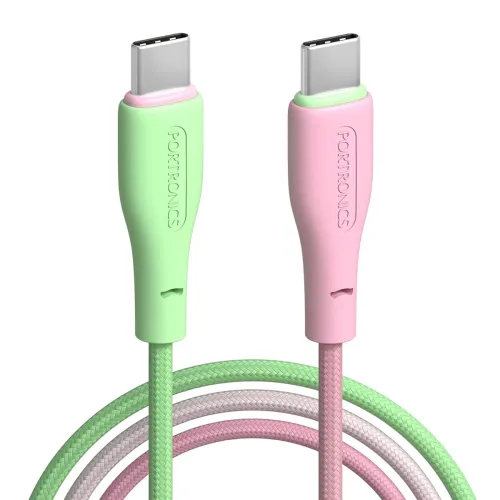 Image of Portronics Hue x 60W Dual Tone Colour Type C Fast Charging Cable