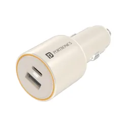 Portronics 65W Dual Port Fast Car Charger (Type-C PD & USB-A)