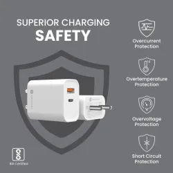 Portronics Adapto 45 22.5W USB & Type-C Dual Output Fast Charger