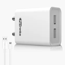 Portronics Adapto 66 Dual USB Charger (12W)