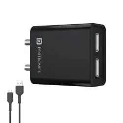 Portronics Adapto 66 – 12W Dual USB Charger