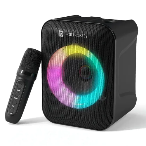 Image of Portronics Apollo One 20W Wireless Bluetooth Portable Speaker with Wireless Karaoke Mic