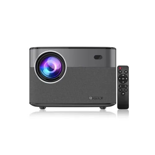 Image of Portronics Beem 300 Smart LED Projector with Android, 4300 Lumens (300 ANSI), 1080p FHD Resolution, Up to 200 Inches, OT