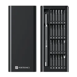 Portronics Bit Box, 24-in-1 Screwdriver Kit, Compact, Durable, and Travel-Friendly Tool Kit with a Magnetic Bit Holder, 