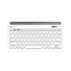Portronics Bubble Dock Bluetooth, Wireless Handheld Laptop Keyboard Compatible with Desktop, Laptop, Mac with Tablet/Smartphone holder 12 inch wide & On/Off switch,Compact Tenkeyless (White)