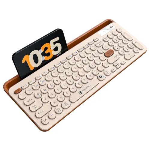 Image of Portronics Bubble 3.0 Wireless Keyboard with Bluetooth + 2.4 GHz USB Receiver, Rechargeable Battery, Dual Height Adjustm