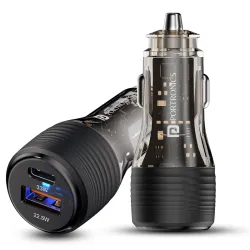 Portronics Car Power View Plus 55.5W Transparent Car Charger