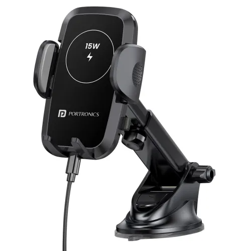Image of Portronics Charge Clamp 2 Wireless Mobile Holder 15W