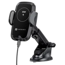 Portronics Charge Clamp 2 Wireless Mobile Holder 15W