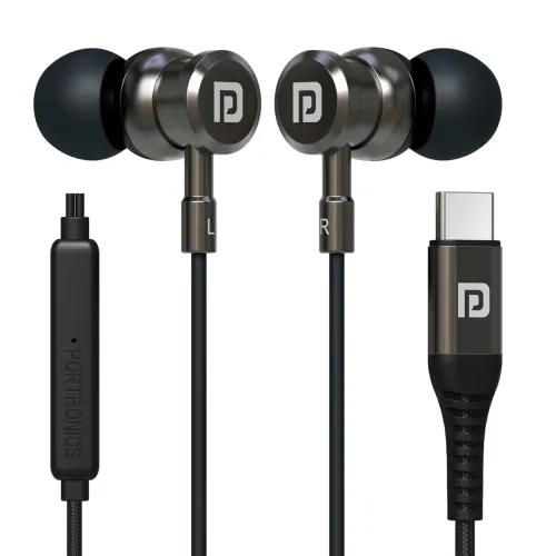 Image of Portronics Conch Tune C in Ear Type C Wired Earphones