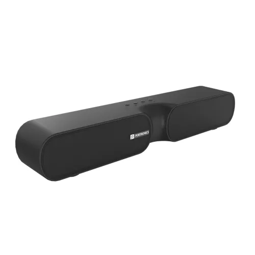 Image of Portronics Decibel 20 16W Wireless Bluetooth Soundbar, 3.5mm Aux Slot, HQ Stereo Sound, Long Playtime(Black)