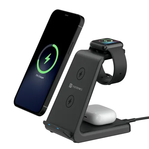 Image of Portronics Freedom Trio 15w 3in1 Wireless Charger