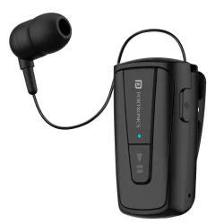 Portronics Harmonics Klip 4 Retractable Bluetooth Neckband Earphones (Black)