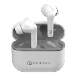 Portronics Harmonics Twins S6 TWS Earbuds with 50Hrs Playtime, Low Latency, Auto ENC, Quad Mics, 10mm Drivers, IPX4 Wate