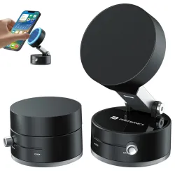 Portronics Hold X Magnetic Vacuum Suction Mobile Holder, Multiple Angle Adjustment, Retractable, Strong Magnetic Attachm