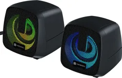 Portronics In Tune 6 6W PC Speaker, USB Powered, LED, Stereo (Black)