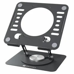 Portronics My Buddy K9 Lite, Height Adjustable Laptop Stand with 360° Rotating Base, Carbon Steel Build, Anti-Slip Pads,