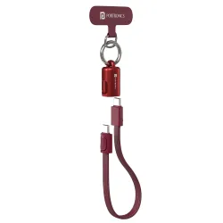 Portronics KeyLink C 60W Type C to C Flat Keychain Cable Detachable Lanyard Tag